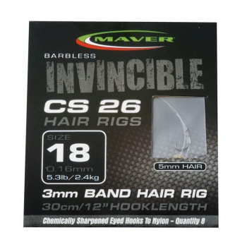 Крючок с поводком MAVER Invincible Hair Rigs CS26 кр. 18 леска 0,16 мм нагр. 2,4 кг кольц. 3 мм в интернет магазине Rybaki.ru