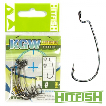 Крючок офсетный HITFISH KGW Offset Hook № 1 (7 шт.) в интернет магазине Rybaki.ru