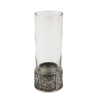 Набор стаканов TMB  Вальдшнеп (прозрачное стекло, полированное основание, махагон) (9 шт.)