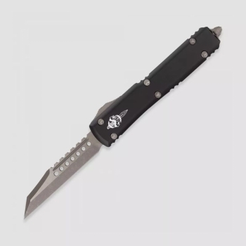 Нож автоматический MICROTECH Ultratech Warhound CTS-204P, рукоять алюминий цв. Черный в интернет магазине Rybaki.ru
