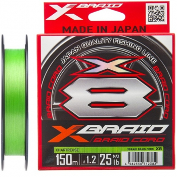 Плетенка YGK X-Braid Cord X8 цв. Зеленый 150 м #0.6 в интернет магазине Rybaki.ru