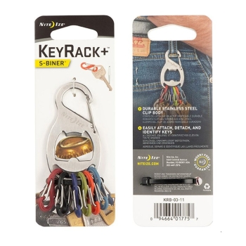 Брелок для ключей NITE IZE Key Rack с открывашкой цв. стальной