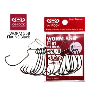 Крючок офсетный VANFOOK Worm 55B Flat № 4/0 (5 шт.) в интернет магазине Rybaki.ru