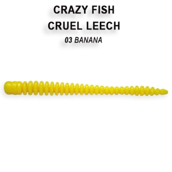 Червь CRAZY FISH Cruel Leech 2,2" (8 шт.) зап. сыр, код цв. 3