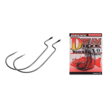 Крючок офсетный DECOY Dream Hook Worm 15 № 8 (9 шт.) в интернет магазине Rybaki.ru