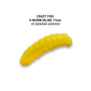 Червь CRAZY FISH MF H-Worm Inline 0,7" (6х10 шт.) зап. нежный сыр, код цв. 3