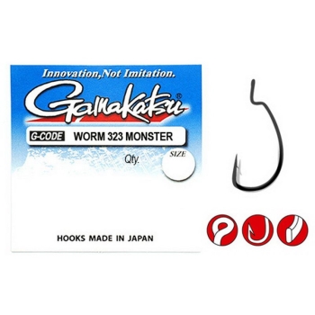 Крючок офсетный GAMAKATSU Worm 323 Monster NS № 5/0 (4 шт.)
