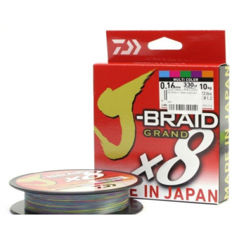 Плетенка DAIWA J-Braid Grand X8E многоцветная 300 м 0,51 мм в интернет магазине Rybaki.ru
