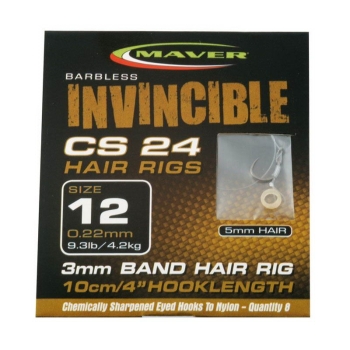 Крючок с поводком MAVER Invincible Hair Rigs CS24 кр. 16 леска 0,20 мм нагр. 3,7 кг