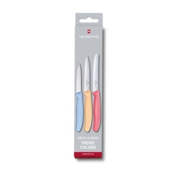 Набор ножей VICTORINOX Swiss Classic Trend Colors Set рукоять Fibrox, разноцветные (11/10/8 см)