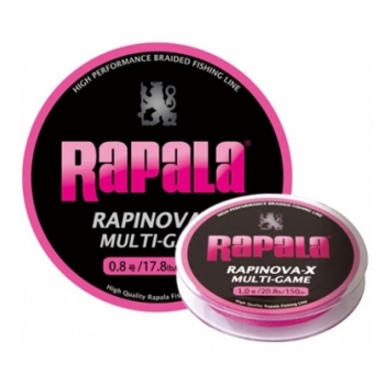Плетенка RAPALA Rapinova-X Multi Game цв. розовый 100 м 0,06 мм в интернет магазине Rybaki.ru