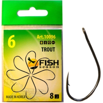 Крючок одинарный FISH SEASON Trout с большим ухом № 4 (8 шт.) в интернет магазине Rybaki.ru