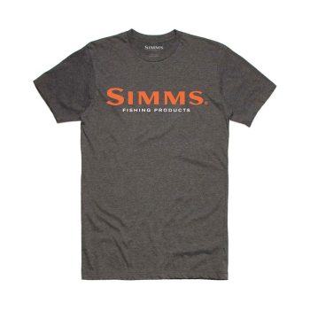 Футболка SIMMS Logo Frame T-Shirt цвет Charcoal Heather в интернет магазине Rybaki.ru