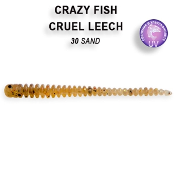 Червь CRAZY FISH Cruel Leech 2,2" (8 шт.) зап. кальмар, код цв. 30