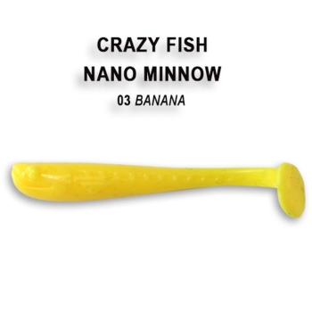 Виброхвост CRAZY FISH Nano Minnow 1,6" (8 шт.) зап. жареная рыба, код цв. 3