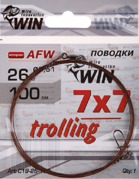Поводок WIN 7х7 AFW 8 кг 10 см (2 шт.) в интернет магазине Rybaki.ru