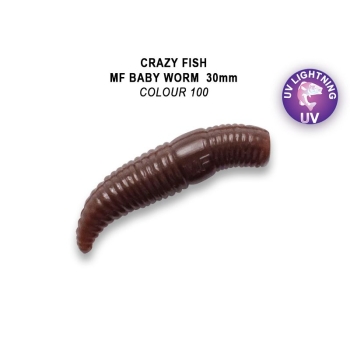 Червь CRAZY FISH MF Baby Worm Float 1,2" (12 шт.) зап. нежный сыр, код цв. 100