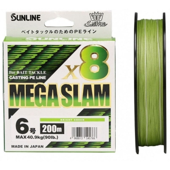 Плетенка SUNLINE Mega Slam X8 200 м цв. Зеленый #10 в интернет магазине Rybaki.ru