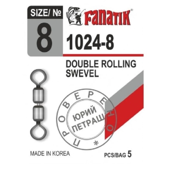 Вертлюг двойной FANATIK 1024 № 8 (5 шт.) в интернет магазине Rybaki.ru