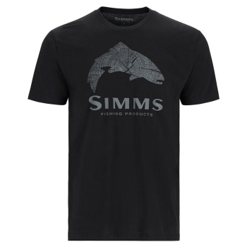 Футболка SIMMS Wood Trout Fill T-Shirt цвет Black в интернет магазине Rybaki.ru