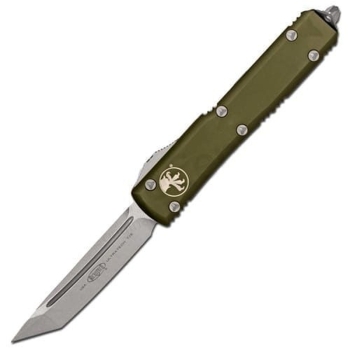 Нож автоматический MICROTECH Ultratech T/E сталь M390,Stonewash рукоять Алюминий цв. Зеленый в интернет магазине Rybaki.ru