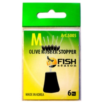 Стопор резиновый FISH SEASON 5005 Olive Rubber Stopper Оливка р.SSS (6 шт.) в интернет магазине Rybaki.ru