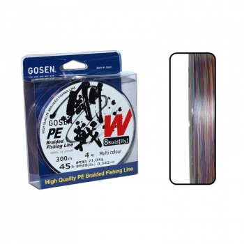 Плетенка GOSEN 4PE W Braid 300 м цв. Мульти #2.5 в интернет магазине Rybaki.ru