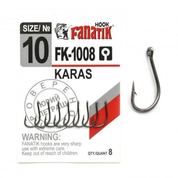 Крючок одинарный FANATIK FK-1008 Karas № 10 (8 шт.)