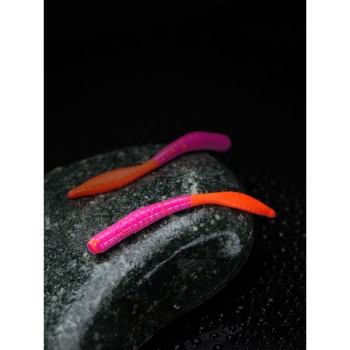Червь TERUKI Flash 8 см (7 шт.) зап. сыр цв. Pink/Orange в интернет магазине Rybaki.ru