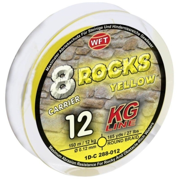 Плетенка WFT 8 Rocks 150 м цв. yellow 0,12 мм в интернет магазине Rybaki.ru
