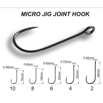 Крючок одинарный CRAZY FISH Micro Jig Joint Hook № 4 (10 шт.) в интернет магазине Rybaki.ru