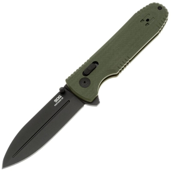 Нож складной полуавтоматический SOG Pentagon Mk3-OD сталь CTS-XHP рукоять Стеклотекстолит G10 цв. Зеленый в интернет магазине Rybaki.ru