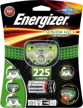 Фонарь налобный ENERGIZER HL Vision HD + 3xAAA 225 лм цвет зеленый
