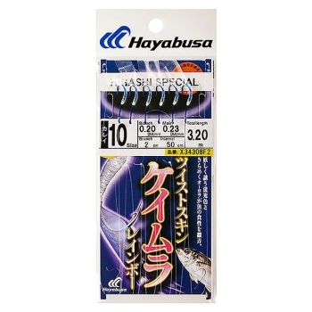 Оснастка готовая HAYABUSA Sabiki F2 3,2 м 0,23 мм цв. uv purple кр. № 10 цв. blue