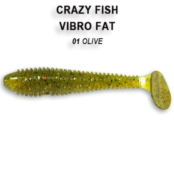 Виброхвост CRAZY FISH Vibro Fat 2,7" (5 шт.) зап. анис, код цв. 1