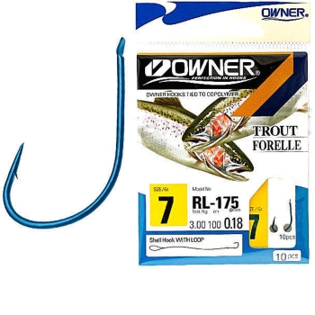 Крючок одинарный с поводком OWNER RL-175№ 7 (10 шт.) в интернет магазине Rybaki.ru