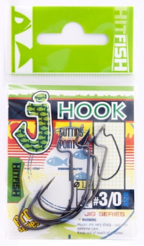 Крючок офсетный HITFISH J-Hook BC № 1 (6 шт.) в интернет магазине Rybaki.ru