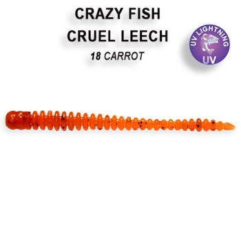 Червь CRAZY FISH Cruel Leech 2,2" (8 шт.) зап. анис, код цв. 18