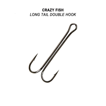Крючок двойной CRAZY FISH Long Tail Double Hook № 1 (4 шт.)