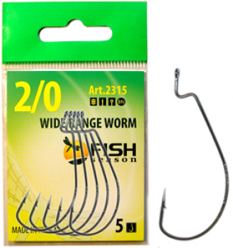Крючок офсетный FISH SEASON Wide Range Worm покрытие BN № 3/0 (5 шт.)