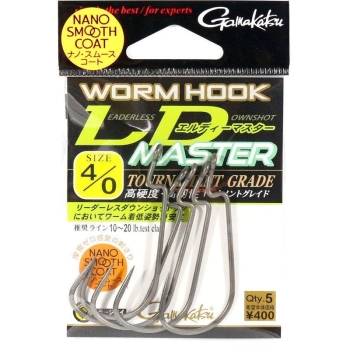 Крючок офсетный GAMAKATSU Worm Hook LD Master NSC № 3/0 (5 шт.)