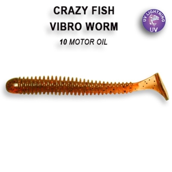 Виброхвост CRAZY FISH Vibro Worm 2" (8 шт.) зап. чеснок, код цв. 10