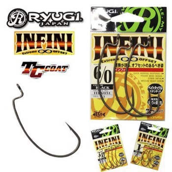 Крючок офсетный RYUGI Infini № 1/0 (8 шт.) в интернет магазине Rybaki.ru