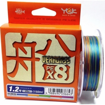 Плетенка YGK Veragass PEx8 100 м цв. Многоцветный # 1 в интернет магазине Rybaki.ru