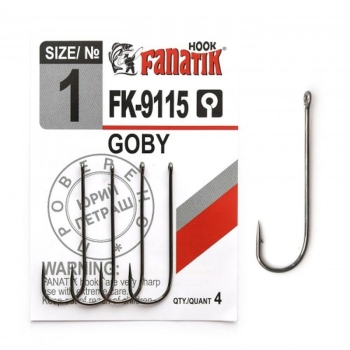 Крючок одинарный FANATIK FK-9115 Goby № 1 (4 шт.)