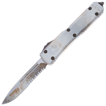 Нож автоматический MICROTECH Ultratech S/E сталь M390, рукоять алюминий цв. Белый в интернет магазине Rybaki.ru