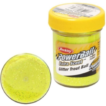 Паста форелевая BERKLEY PowerBait Natural Scent Glitter Trout Bait аттр. Анис цв. Ярко-желтый в интернет магазине Rybaki.ru