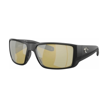 Очки поляризационные COSTA DEL MAR Blackfin 580G р. L цв. Matte Black цв. ст. Sunrise Silver Mirror в интернет магазине Rybaki.ru