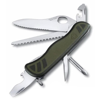 Нож VICTORINOX Military One Hand 111мм 10 функций цв. Зеленый / черный в интернет магазине Rybaki.ru