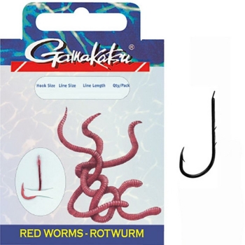 Крючок с поводком GAMAKATSU BKS-5260R Red Worm 45 см № 10 д. поводка 0,18 (10 шт.)